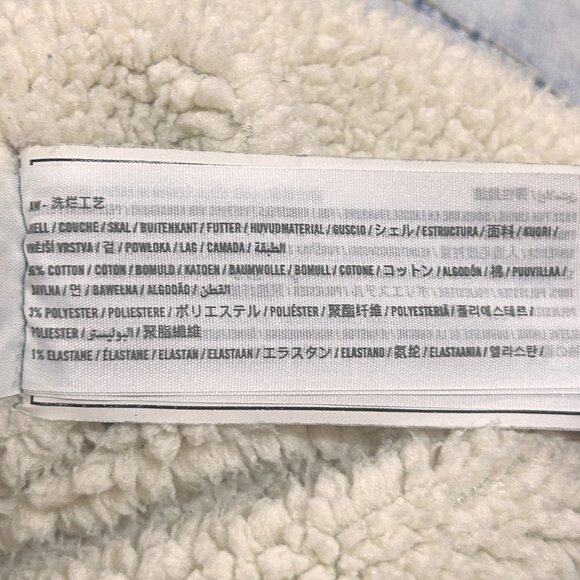 Abercrombie Kids Sherpa Lined Denim Jean Jacket 13/14 Boys Unisex Button Closure - Picture 10 of 12